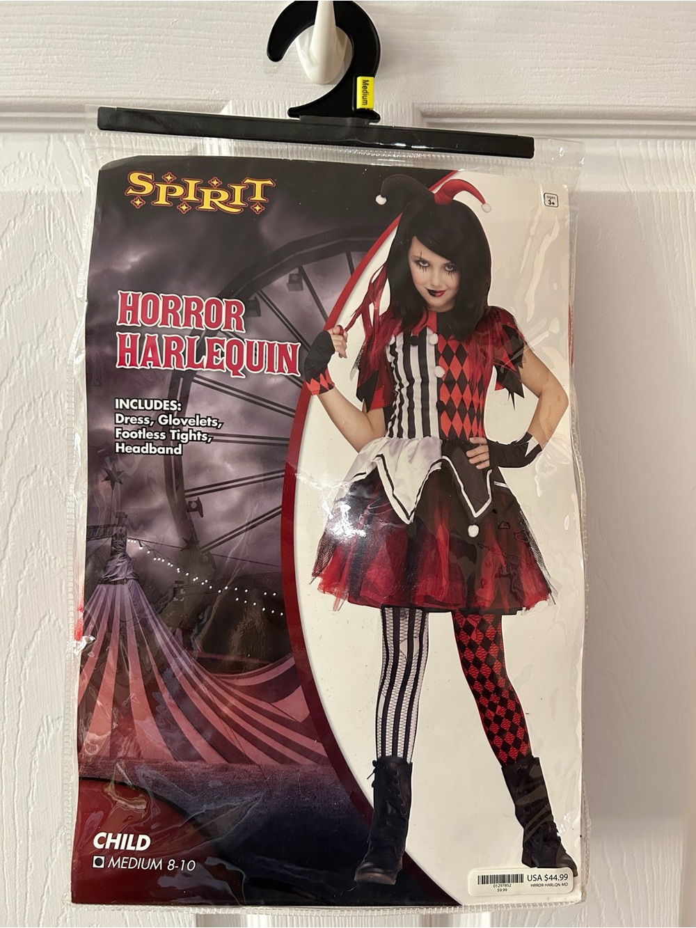 Spirit Horror Harlequin Kids Costume - Red & Black SZ 8-10 kids